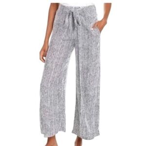 J. McLaughlin Bondi Wide Leg Wrap Tie Waist Beach Pants Nautical Stripe.